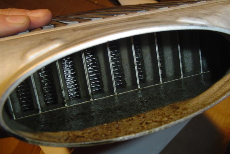 Example of oil in an intercooler core 