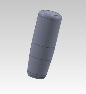 The cylindrical design that was decided on for Ryan's signature shift knob.