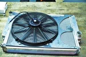 Second prototype with fan installed on radiator 