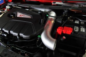 Prototype Ford Fiesta ST intake piping engine cover fitment 