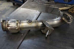 Finished prototype of the non-catted Fiesta ST downpipe