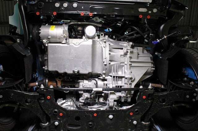 Underside of the Focus RS without intercooler piping